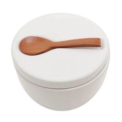 Midday Meal,'Handmade Ceramic Condiment Set with Wood Spoon (3 Pcs)'