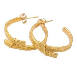 '18k Gold-Plated Modern Half-Hoop Earrings Crafted in Bali'