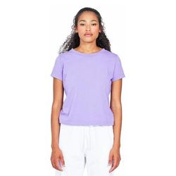 US Blanks US521 Women's Short Sleeve Crop T-Shirt in Lilac size Medium | Ringspun Cotton US0521