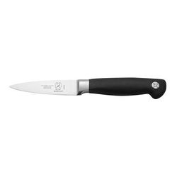Mercer Culinary M20003 3 1/2" Paring Knife w/ Santoprene Black Handle, Carbon Steel