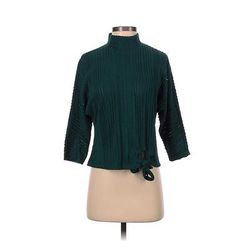 June & Hudson 3/4 Sleeve Top Green Turtleneck Tops - Women's Size 1