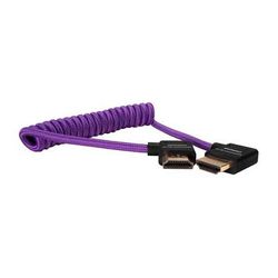 Kondor Blue Gerald Undone Coiled Right-Angle High-Speed HDMI Cable (Purple, 12 to 24") KB_FHDMI_12RA_P