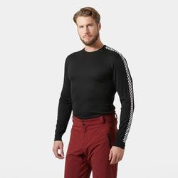 Helly Hansen Men's HH Lifa Stripe Crew Ski Base Layer Black M