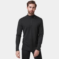 Helly Hansen Men's Lifa Merino Midweight 1/2 Zip Base Layer Black 2XL