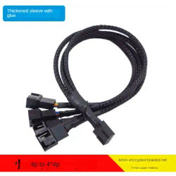 Câble de ventilateur Pwm 4 broches 1 à 2/3/4 voies répartiteur noir 27cm connecteur de câble