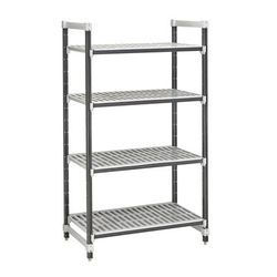Cambro EXU187284V4480 72" NSF 4-Tier Polymer Shelf Kit - Camshelving Elements XTRA, 18"W, 84"H, Gray