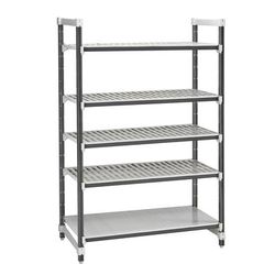 Cambro EXU216084VS5480 60" NSF 5-Tier Polymer Shelf Kit - Camshelving Elements XTRA, 21"W, 84"H, Gray