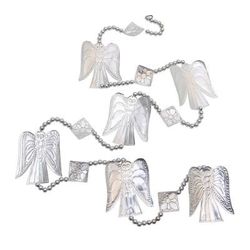 Line of Angels,'Handmade Aluminum Angel Ornament Garlands (Set of 3)'