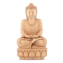 With Peace,'Indian Kadam Wood Sculpture with Buddha Motif'