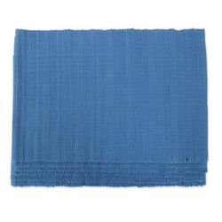 Blue Elegance,'Set of 6 Cotton Woven Placemats in Blue Crafted in India'