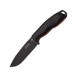 Hydra Knives Esus Fixed Blade Knife 9.25in Overall 4.25in Black Powder Niolox Tool Steel Blade Black G10 Handle Black Kydex Belt Sheath HK-03