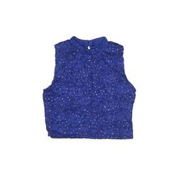 Speechless Short Sleeve Blouse: Blue Tops - Kids Girl's Size 14