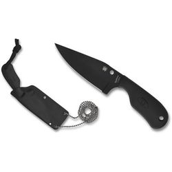 Spyderco Black Blade Subway Bowie Knife 2.80in LC200N Black Ceramic Plain Blade Black FRN Handle FB48PBBK