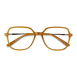 Unisex s square Mellow Yellow Acetate, Metal Prescription eyeglasses - Eyebuydirect s Lenny
