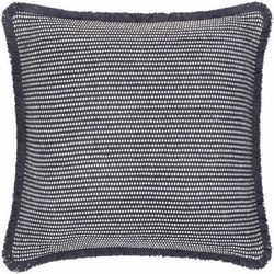 Maame 20" Square Cottage Cotton Black/Ivory Throw Pillow - Boutique Rugs
