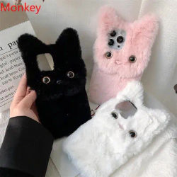 3D Cute Plush Cat Case per Xiaomi 12T 11T Redmi Note 12 11 10 9 Pro 11S 10S 9S 9T 9A 9C 10A 10C 12C