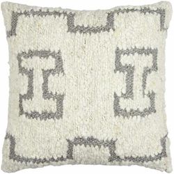 Sunil 18" Square Modern Wool Cream/Gray Throw Pillow - Boutique Rugs