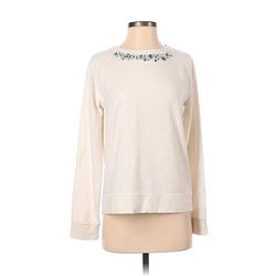 JCPenney Sweatshirt: Ivory Tops - Women's Size Small