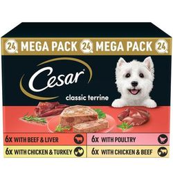 24x150g Mixed Pack Terrine Classic Cesar Wet Dog Food