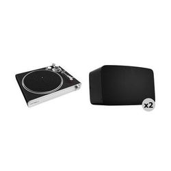 Victrola Stream Carbon Turntable with a Pair of Black Sonos Five Speakers Kit VPT-3000-BSL