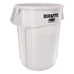 Rubbermaid FG265500WHT 55 gallon Brute Trash Can - Plastic, Round, White