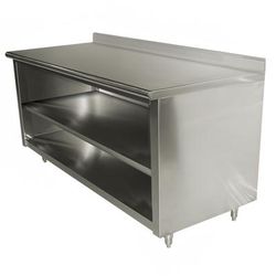 Advance Tabco EEK-SS-303M-X 36" Dish Cabinet w/ Open Base & Midshelf, 5" Backsplash, 30"D, Stainless Steel