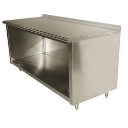 Advance Tabco EF-SS-249 108" Dish Cabinet w/ Open Base & 1 1/2" Backsplash, 24"D, Stainless Steel