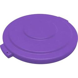 Carlisle 84102189 Round Flat Top Lid for 20 gal Trash Can - Plastic, Purple
