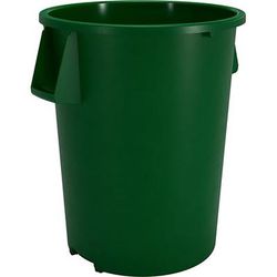 Carlisle 84104409 44 gallon Commercial Trash Can - Plastic, Round, Food Rated, Green