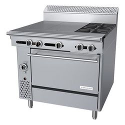 Garland C36-12C NG 36" 2 Burner Commercial Gas Range w/ 2 Hot Tops & Convection Oven, Natural Gas, Stainless Steel, Gas Type: NG