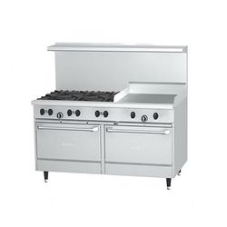 Garland X60-6G24RR 60" 6 Burner Sunfire Commercial Gas Range w/ Griddle & (2) Standard Ovens, Natural Gas, 6 Burners & 24" Griddle, 2 Standard Ovens, Stainless Steel, Gas Type: NG