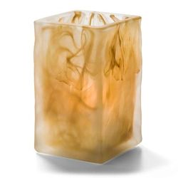 Hollowick 5188CML 4 5/8" Glacier Votive Lamp for HD10, HD12, & HD15 Fuel Cells - Glass, Caramel Wysp, Brown