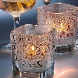 Hollowick 6588IBK Tetra Votive for HD8, HD12 & HD15, 3 1/2" x 3", Splash Black