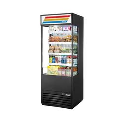 True TOAM-30GS-HC~TSL01 BLK 30" Vertical Open Air Cooler w/ 5 Levels, Black, 115v | True Refrigeration