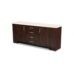 Forbes Industries 5987 Waiter's Station w/ 4 Drawers & 4 Shelves - Avonite Top, Wood Cabinet, Brown
