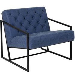 Flash Furniture ZB-8522-BL-GG Lounge Chair - Retro Blue LeatherSoft Upholstery, Black Metal Frame