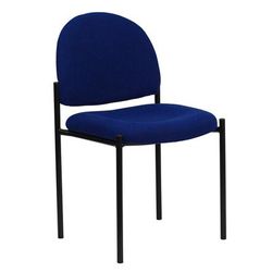 Flash Furniture BT-515-1-NVY-GG Stacking Reception Side Chair - Navy Blue Fabric Upholstery, Black Steel Frame