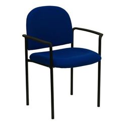 Flash Furniture BT-516-1-NVY-GG Stacking Reception Side Chair - Navy Blue Fabric Upholstery, Black Steel Frame