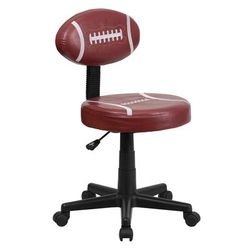 Flash Furniture BT-6181-FOOT-GG Football Task Chair - Vinyl Upholstery, Black Nylon Base, Brown