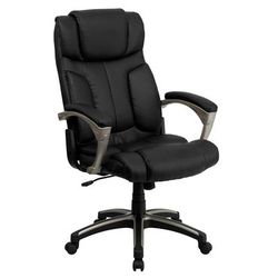 Flash Furniture BT-9875H-GG Swivel Office Chair w/ High Back - Black LeatherSoft Upholstery