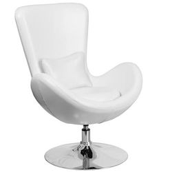 Flash Furniture CH-162430-WH-LEA-GG Swivel Reception Arm Chair - White LeatherSoft Upholstery