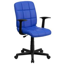 Flash Furniture GO-1691-1-BLUE-A-GG Swivel Office Arm Chair w/ Mid Back - Blue Vinyl Upholstery