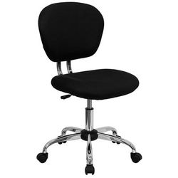 Flash Furniture H-2376-F-BK-GG Swivel Task Chair w/ Black Mesh Back & Seat - Chrome Base w/ Casters