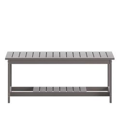 Flash Furniture JJ-T14022-GY-GG Rectangular Patio Coffee Table - 44 1/2" x 23 3/4", Resin, Gray