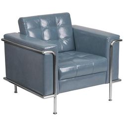 Flash Furniture ZB-LESLEY-8090-CHAIR-GY-GG Reception Chair w/ Gray LeatherSoft Upholstery & Stainless Legs