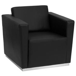 Flash Furniture ZB-TRINITY-8094-CHAIR-BK-GG Arm Chair - Black LeatherSoft Upholstery, Stainless Base