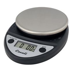 San Jamar SCDGP11BK Escali 11 lb Round Digital Scale w/ Removable Platform - 6" x 8 1/2", Charcoal Black, Auto Shutoff