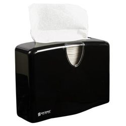 San Jamar T1740BK Countertop Paper Towel Dispenser w/ 1 Stack Capacity - Plastic, Black, Multifold, C-Fold, and Single-Fold