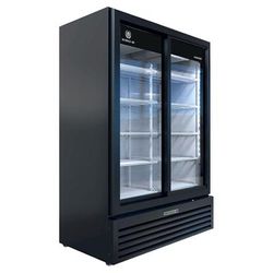 Beverage Air MT53-1-SDB 54" 2 Section Glass Door Merchandiser, (2) Sliding Doors, 115v, Automatic Defrost, LED Lighting, Black