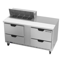 Beverage Air SPED60HC-08-4 60" Sandwich/Salad Prep Table w/ Refrigerated Base, 115v, Stainless Steel